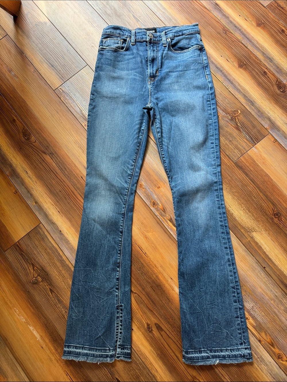 Hudson Heartbreaker High Rise Bootcut Jeans Size 28 Blue Slit Hem Stretch Denim - Picture 6 of 9